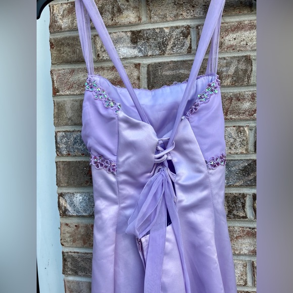 Lilac/Lavender Vintage 90s Princess Barbiecore Prom Dress- Repaired - Picture 10 of 11